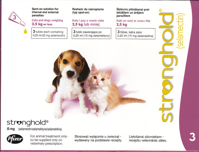STRONGHOLD,15mg, šunims ir katėms g.svorio iki 2,5kg antiparazitins tirpalas