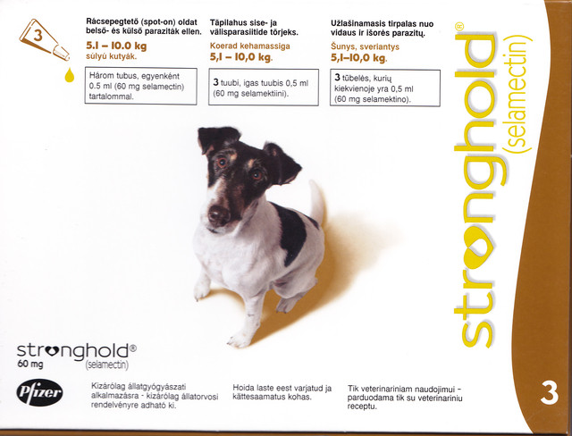 STRONGHOLD,60mg, šunims g.svorio 5,1-10 kg antiparazitins tirpalas