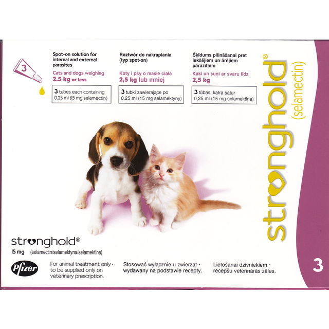 STRONGHOLD,15mg, šunims ir katėms g.svorio iki 2,5kg antiparazitins tirpalas