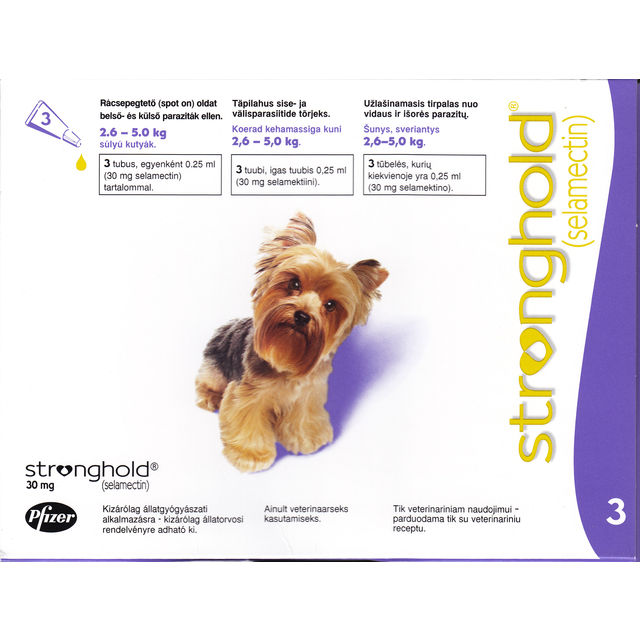 STRONGHOLD,30mg, šunims g.svorio 2,6–5,0 kg antiparazitins tirpalas 