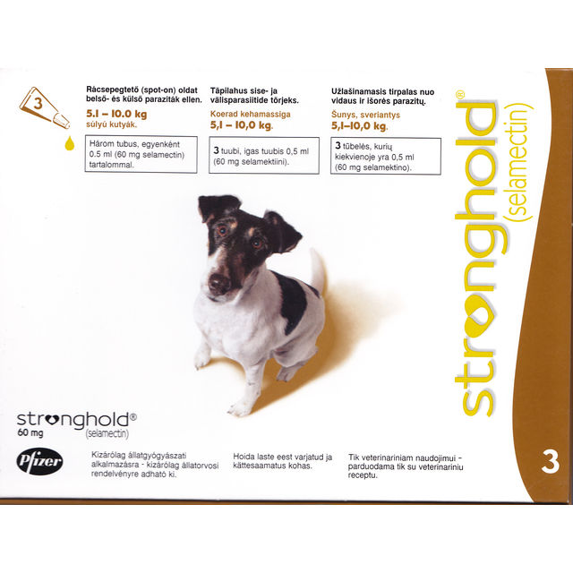 STRONGHOLD,60mg, šunims g.svorio 5,1-10 kg antiparazitins tirpalas