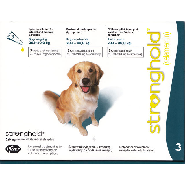 STRONGHOLD,240mg, šunims g.svorio 20,1–40,0 kg antiparazitins tirpalas 