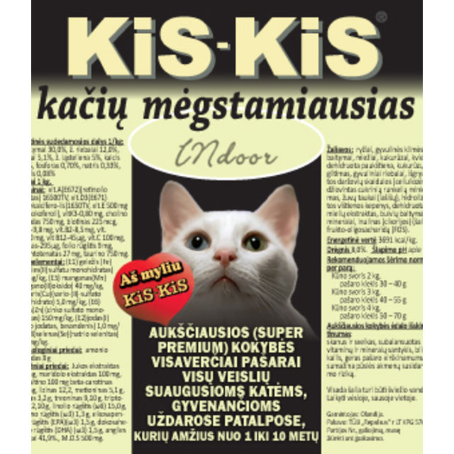 KiS KiS Indoor  - ėdalas kastruotoms katėms gyvenančioms namų sąlygomis