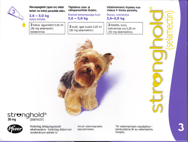 STRONGHOLD,30mg, šunims g.svorio 2,6–5,0 kg antiparazitins tirpalas 