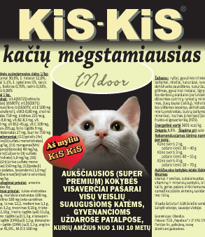 KiS KiS Indoor  - ėdalas kastruotoms katėms gyvenančioms namų sąlygomis
